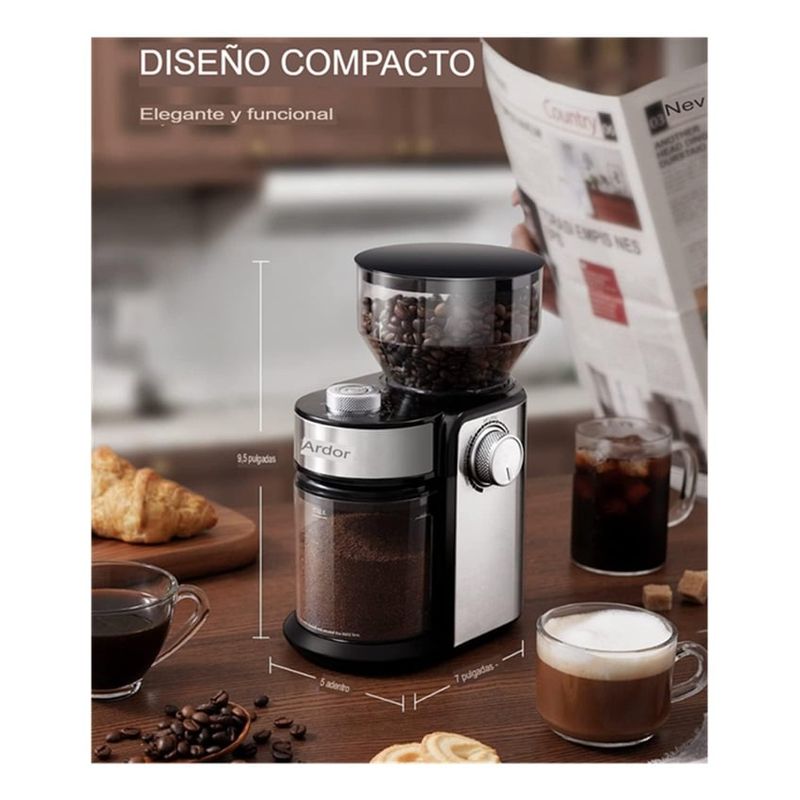 GENERICO - Molinillo De Café Shardor Con 16 Ajustes En Acero Inoxidable