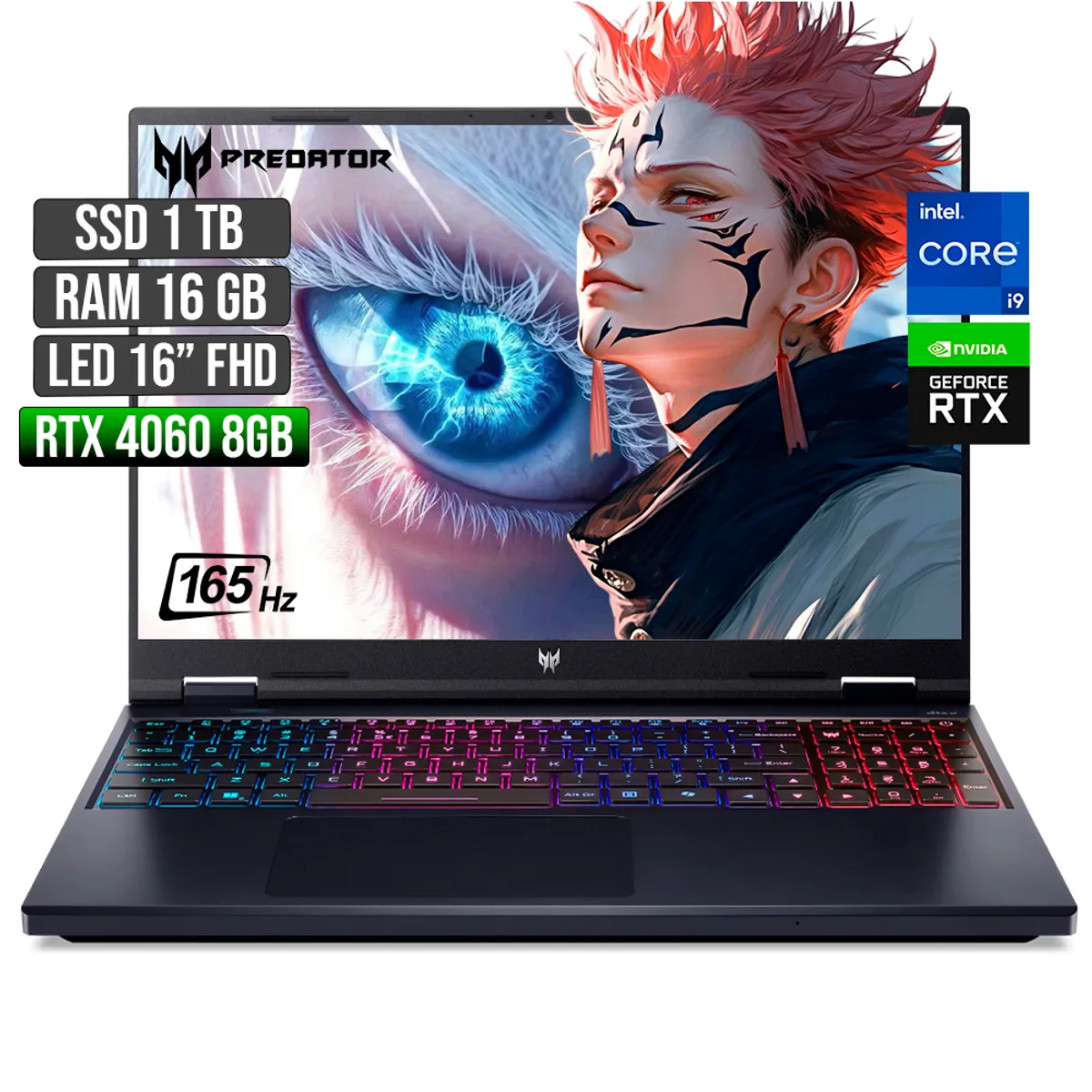 ACER - ACER PREDATOR INTEL CORE I9-14900HX RTX 4060 8GB SSD 1TB RAM 16GB LED 16" FHD 165Hz