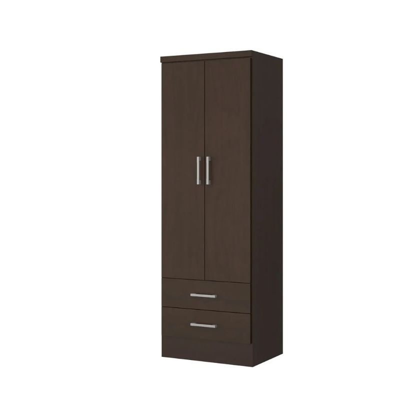 BERTOLINI - Closet armario en MDP 60cm 2 puertas 2 gavetas Chocolate