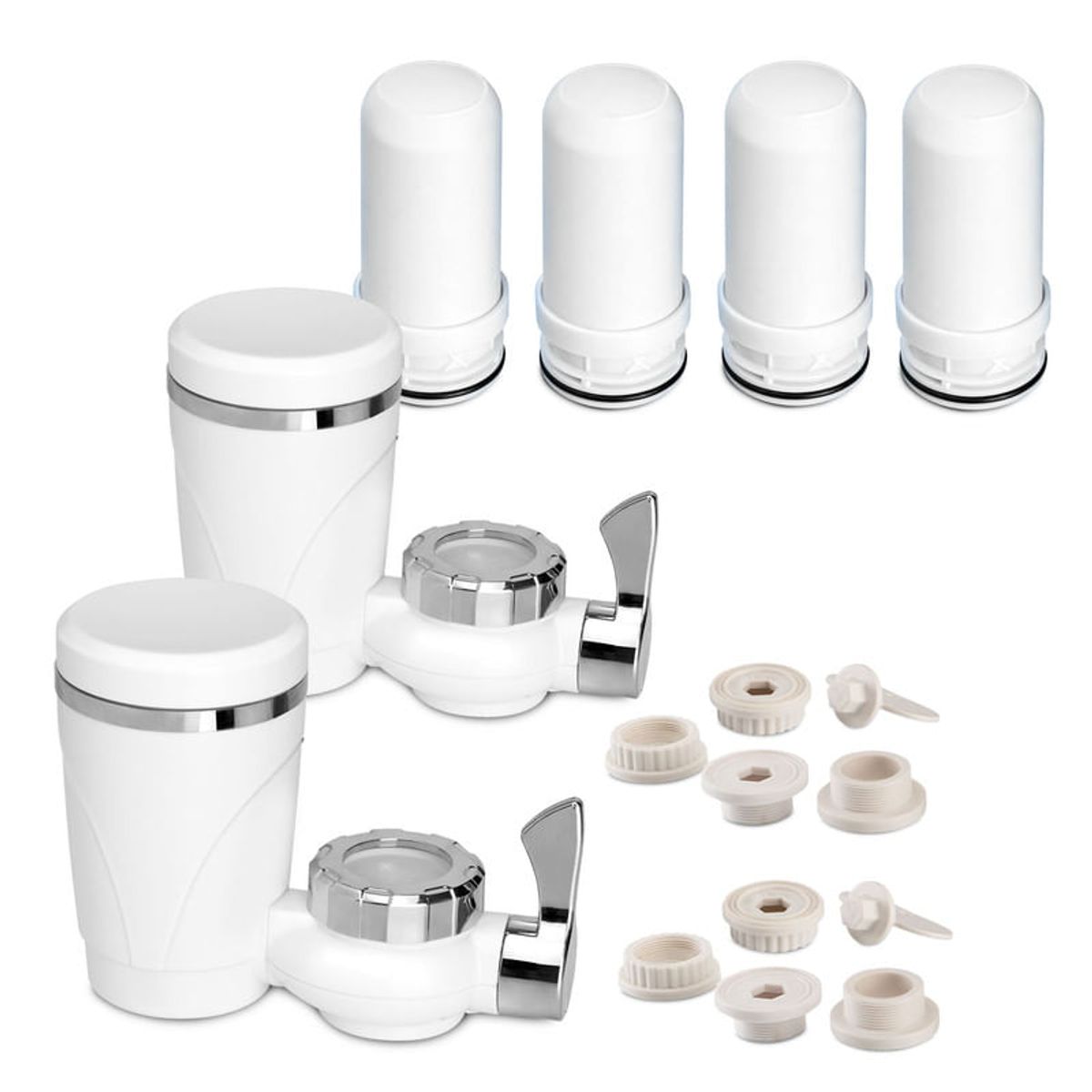 CHEF MASTER - 2 Filtros de Agua para Grifo 7 Niveles Filtrado+ 4 Repuestos