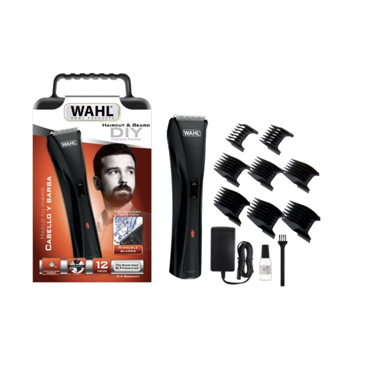 WAHL - Set De Maquina Wahl Haircut & Beard Kit 12 Piezas 9699-1016_.