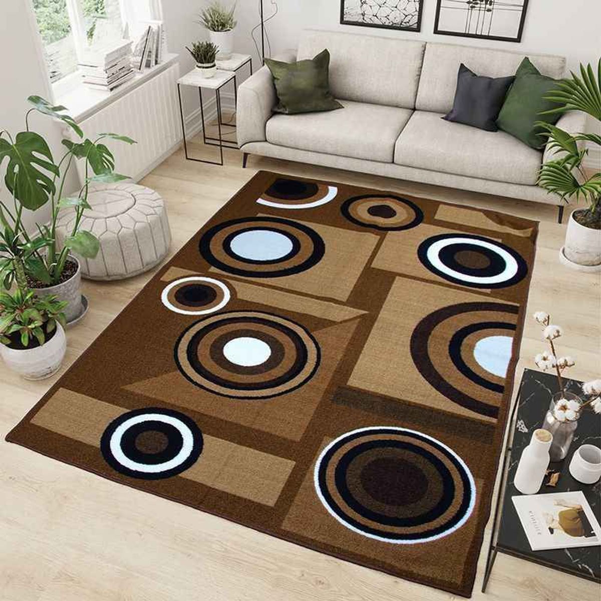 MITAPETE COM - Tapete Antideslizante Pie De Cama Moderno 80 X 120 cms Café