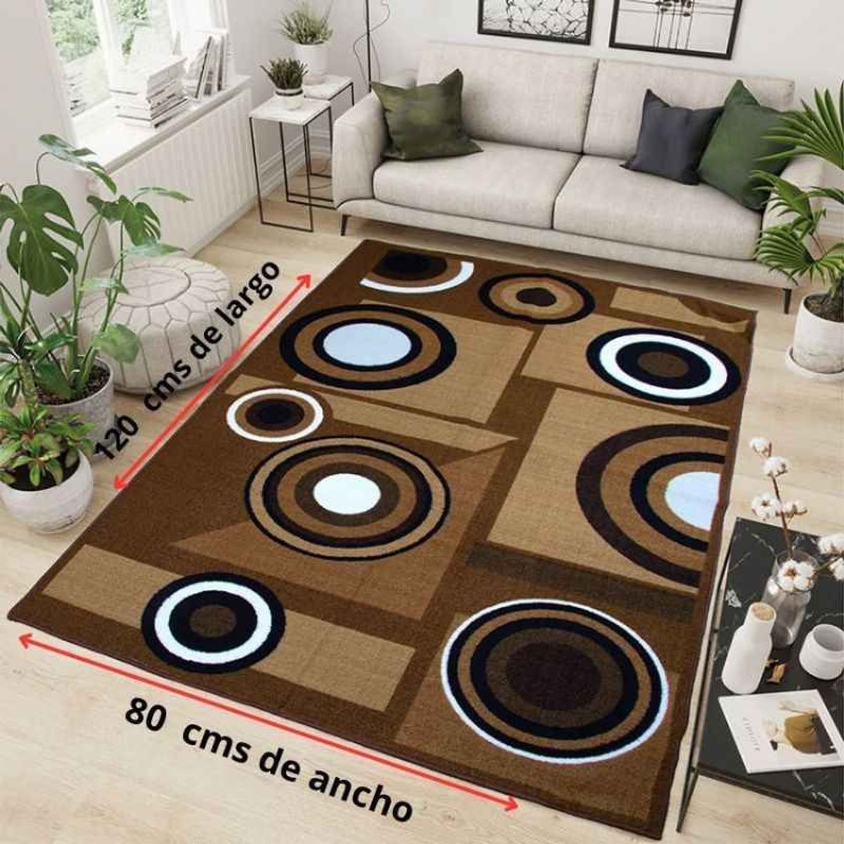MITAPETE COM - Tapete Antideslizante Pie De Cama Moderno 80 X 120 cms Café