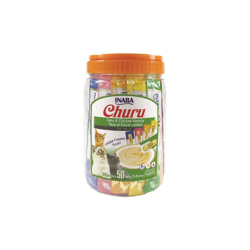 CATLIKE - Churu Gatos - Tarro Variedades Atún Y Pollo - 50 Tubitos
