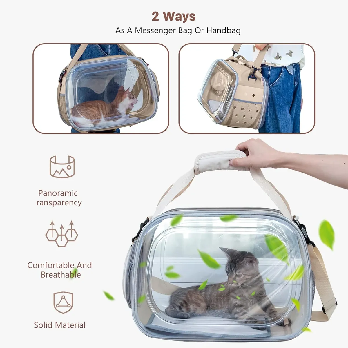 CATLIKE - Bolso Guacal Transparente Plegable Para Mascota Catlike Store Rosa