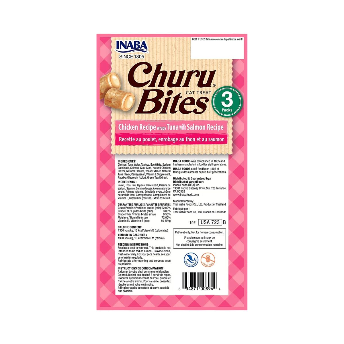 GENERICO - Wraps Inaba Churu Bites de pollo y salmón 30g