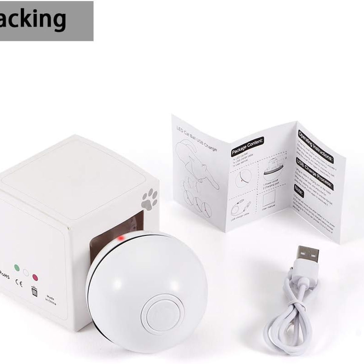 CATLIKE - Roundi Ball Juguete Giratorio Con Láser Para Mascotas