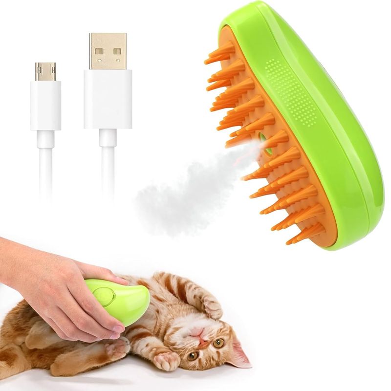 CATLIKE - Cepillo Vapor Eliminador De Pelo Muerto Forma De Mango