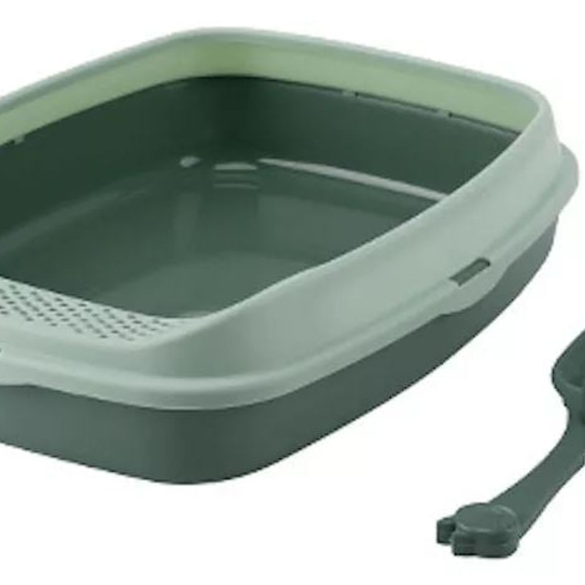 GENERICO - Bandeja Arenera Con Limpia Patas + Pala Para Gato Verde