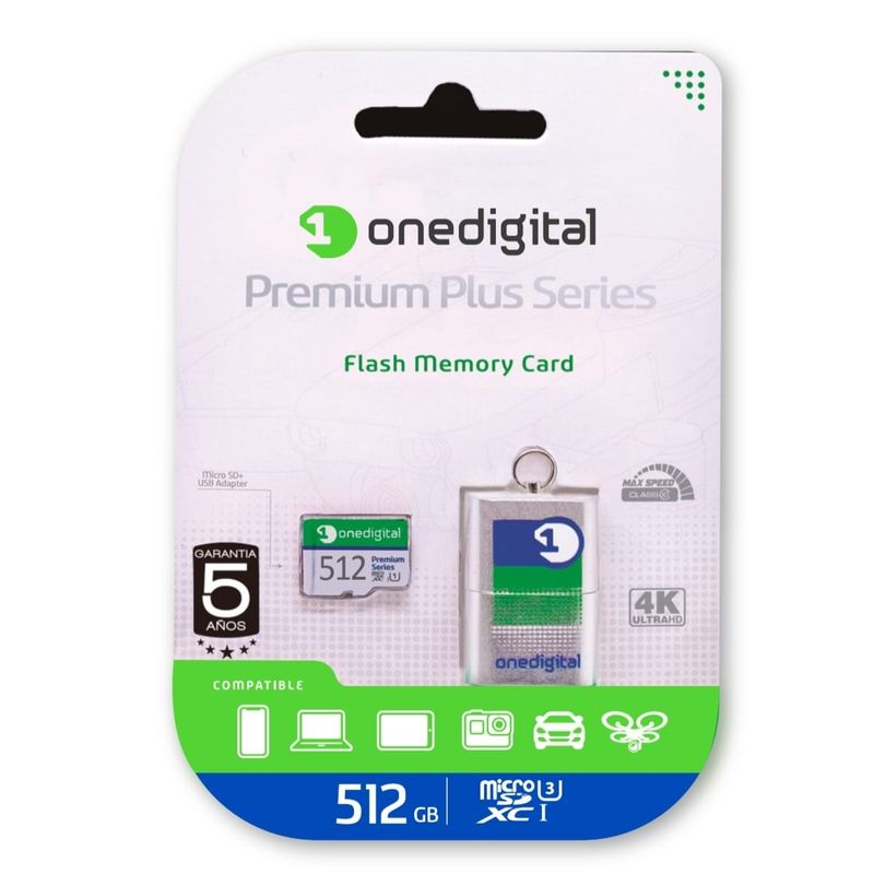 ONEDIGITAL - Memoria Micro Sd One Digital 512 gb Clase 10 4K Original