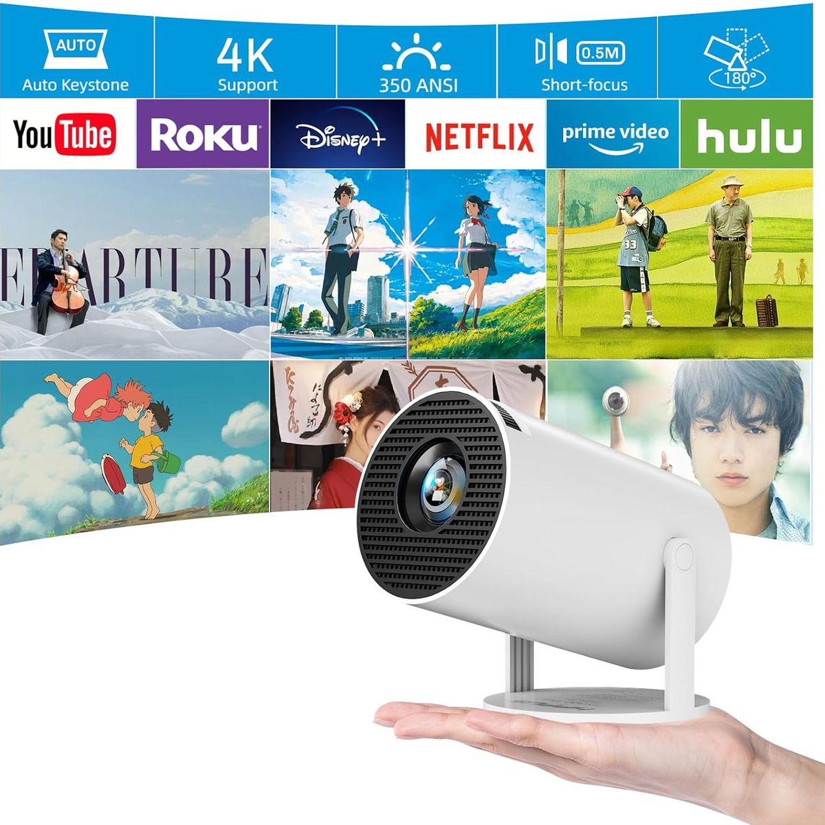 AMERICAN GENERICS - Mini Proyector Android - HY300 PRO