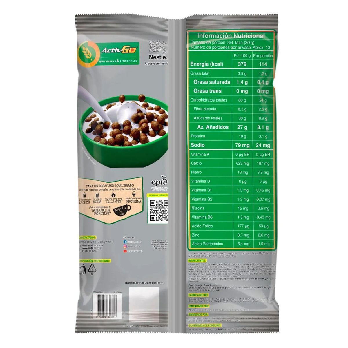 MILO - Cereal Nestle Milo Bolsa x 380g