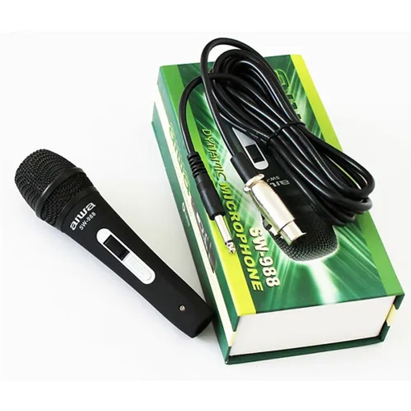 AIWA - Micrófono dinámico profesional AIWA Cable 3 Metros