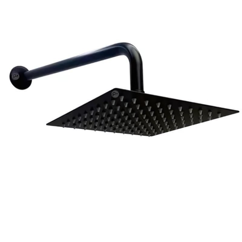 GENERICO - Ducha regadera metálica cuadrada 25 cms-negra incluye tubo