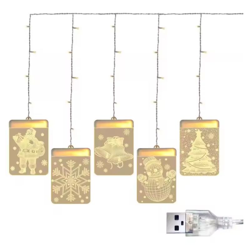 GENERICO - Luces De Navidad 3D LED Colgantes Decorativas - Amarilla