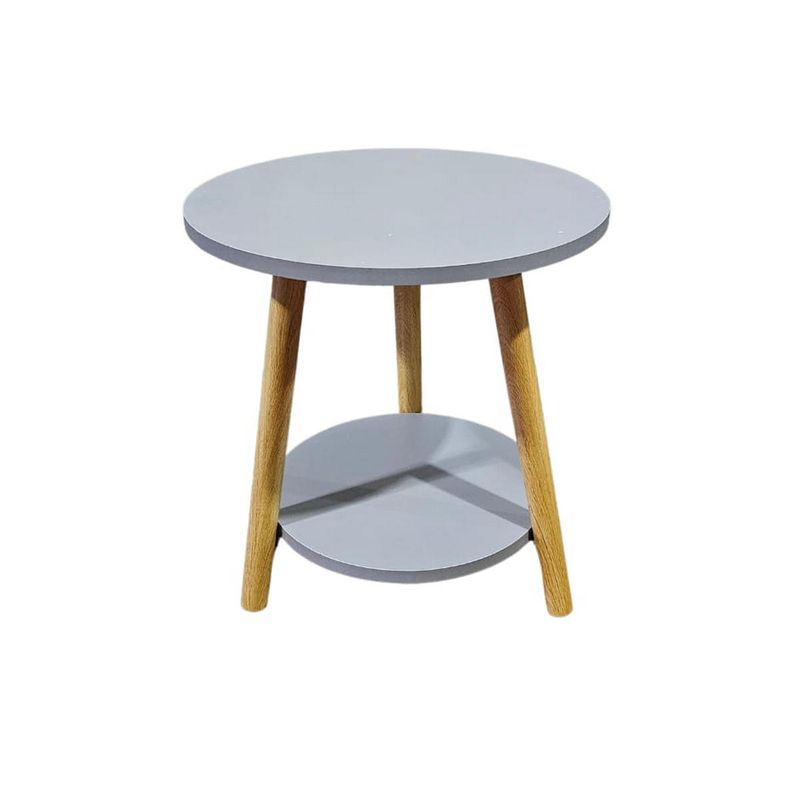 GENERICO - Mesa De Centro Nordica Redonda Gris Sala Auxiliar Decoración Moderna