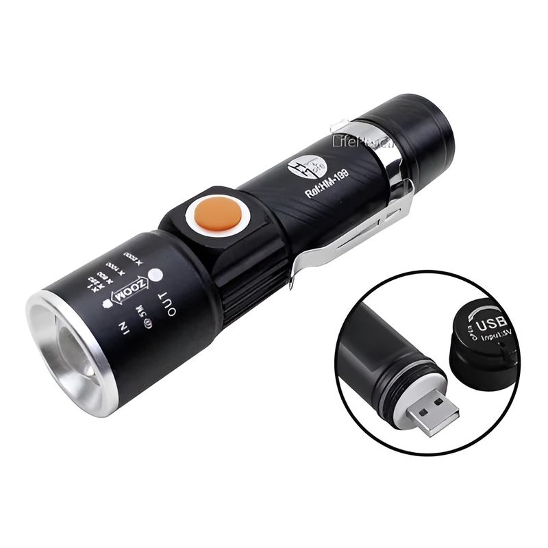 GENERICO - Mini Linterna Potente Zoom 3800lm