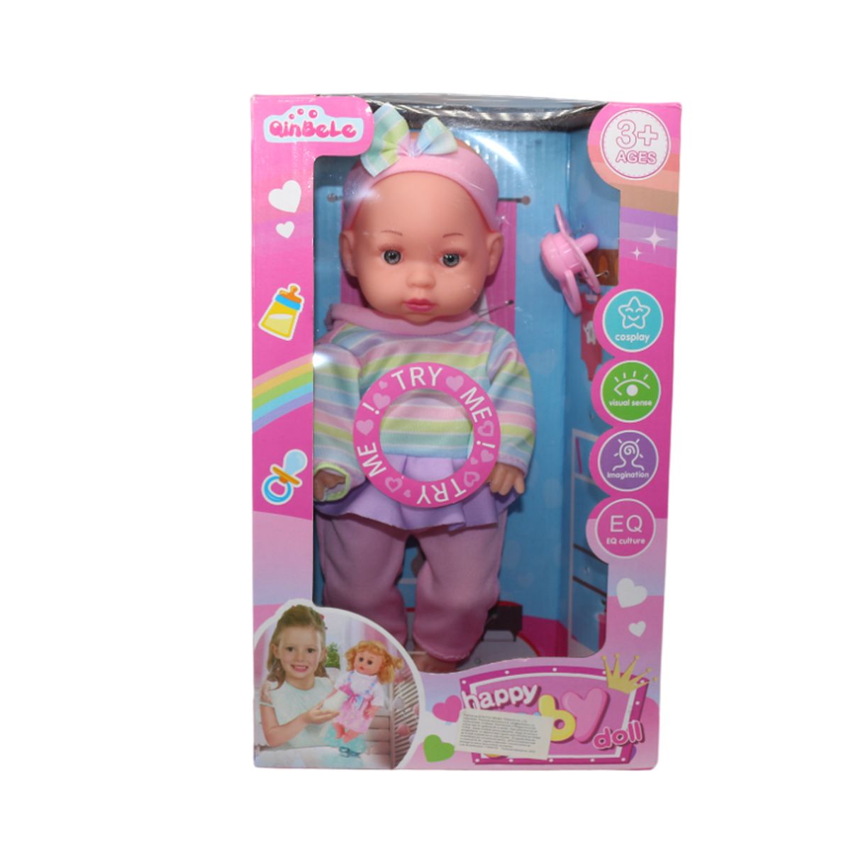 JUGUETELANDIA - MUÑECO HAPPY BABY 4 SONIDOS CAJA