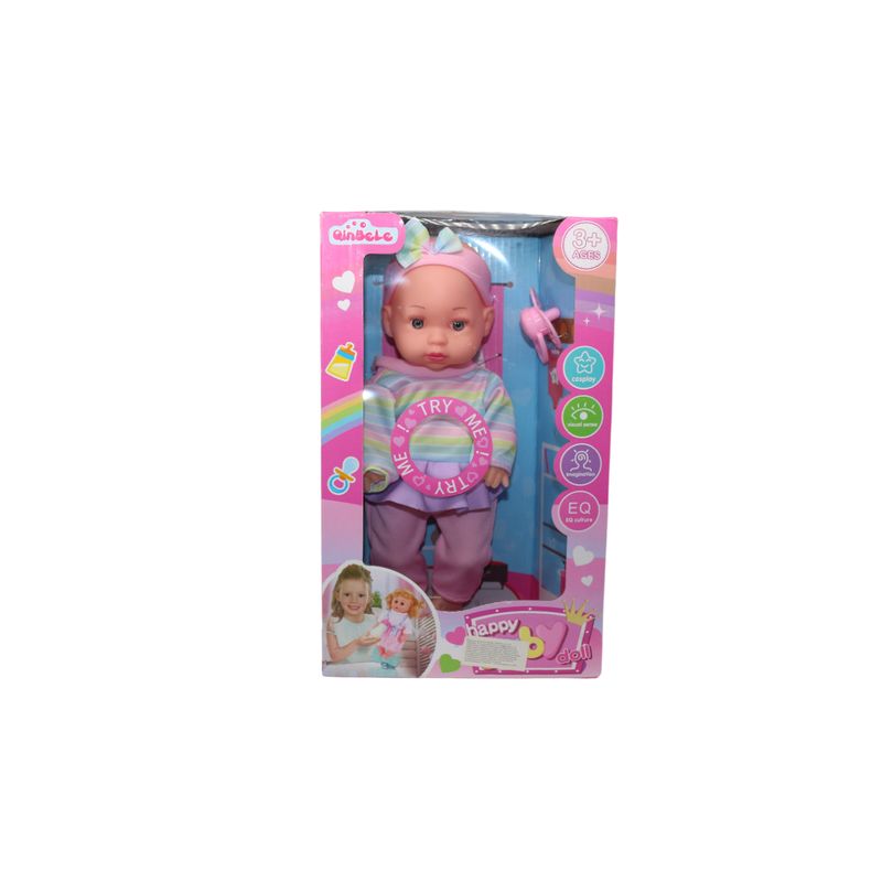 JUGUETELANDIA - MUÑECO HAPPY BABY 4 SONIDOS CAJA