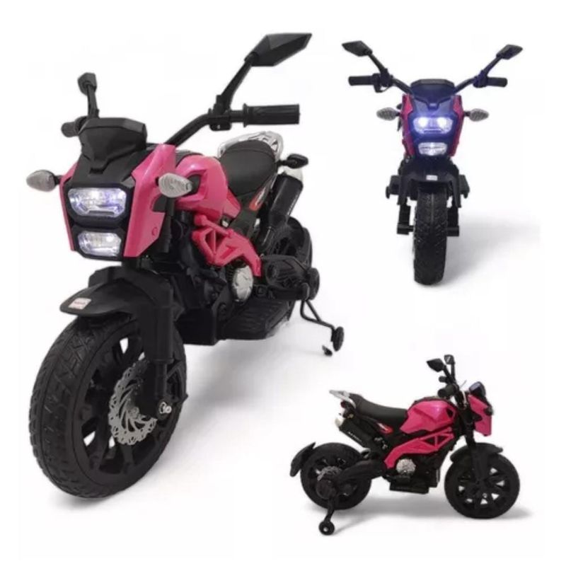 BEBESUNITA - Moto electrica VERSSION FULL ACELERA DEL MANUBRIO ROSADA