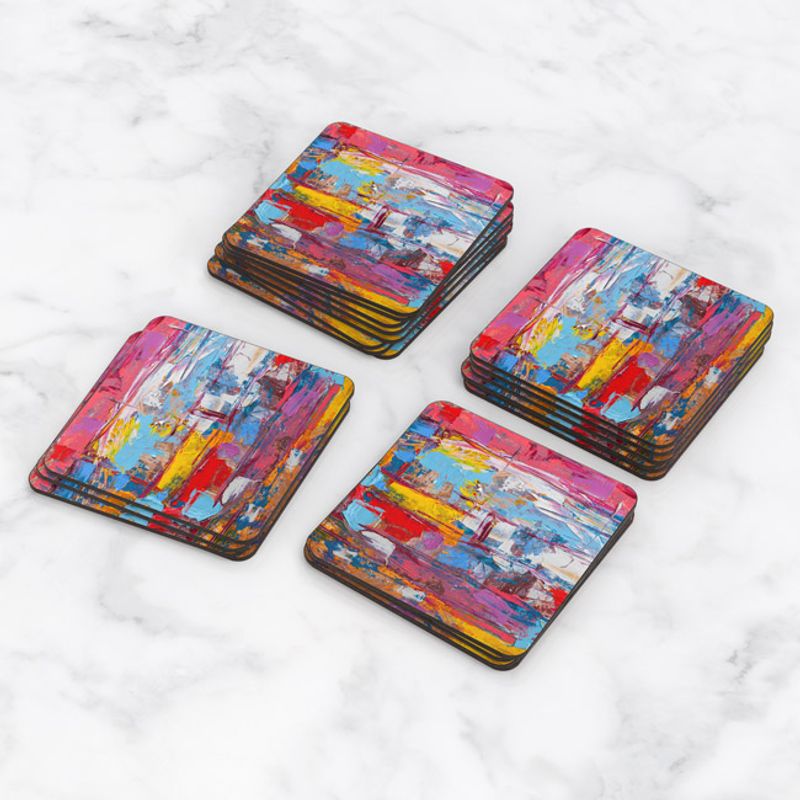 TAYRONA STORE - Portavasos Set x 6 Pintura Abstracta 132