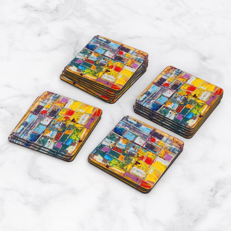 TAYRONA STORE - Portavasos Set x 6 Pintura Abstracta 130