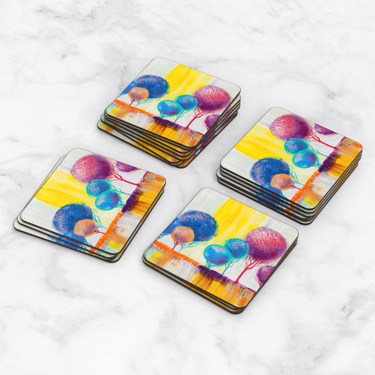 TAYRONA STORE - Portavasos Set x 6 Pintura Arboles 12