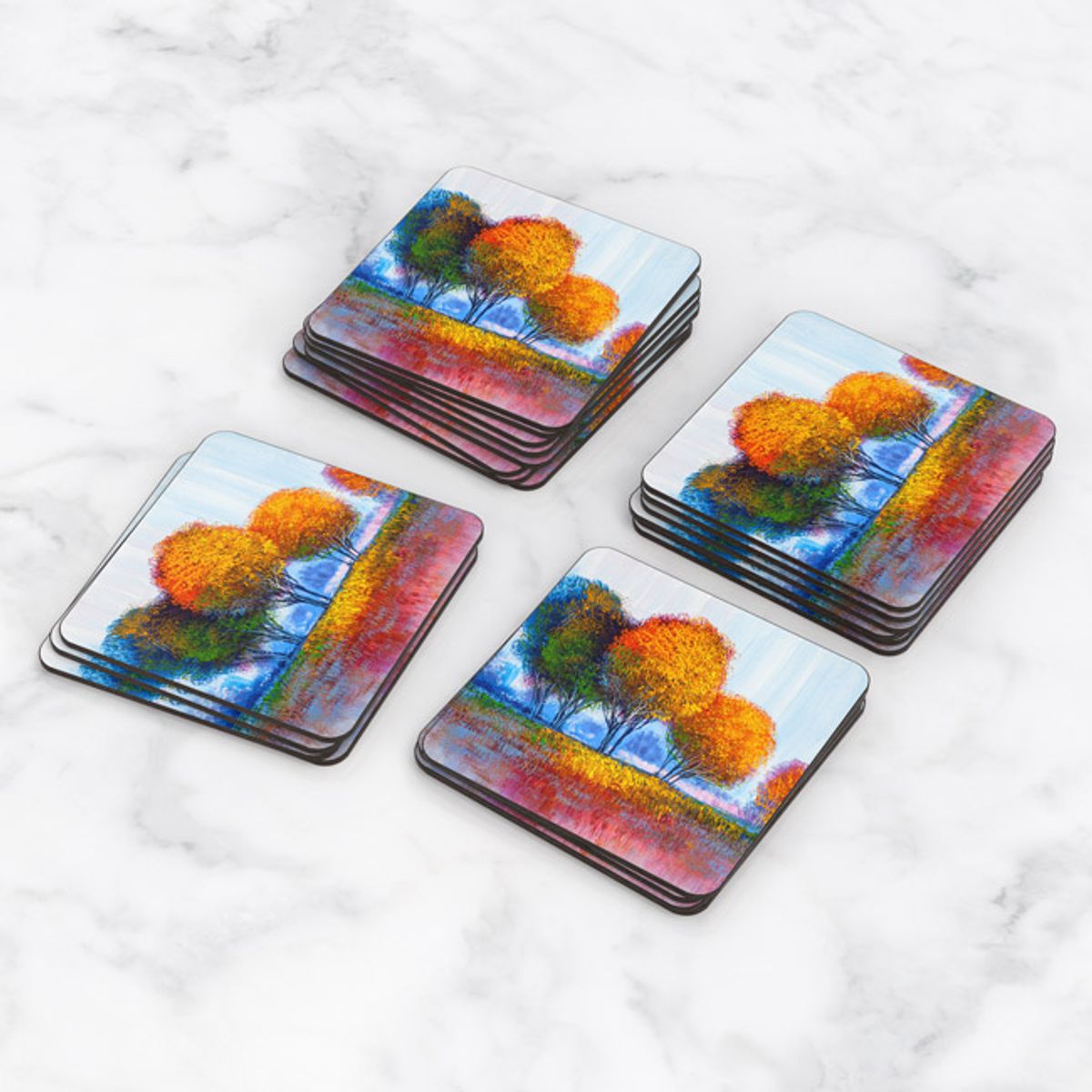 TAYRONA STORE - Portavasos Set x 6 Pintura Arboles 47