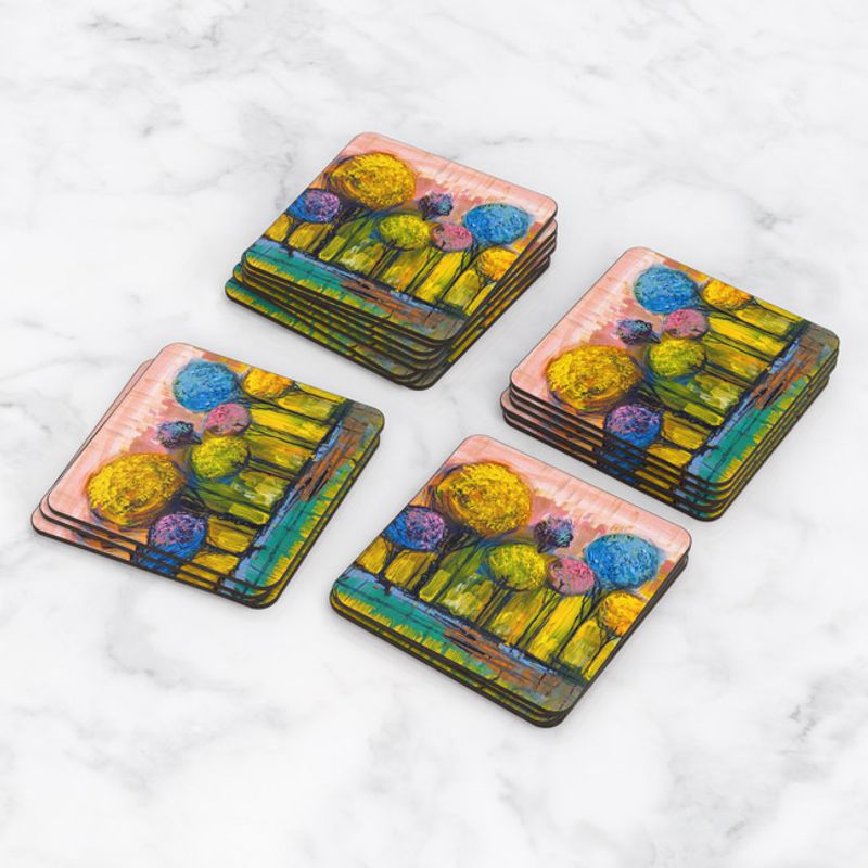TAYRONA STORE - Portavasos Set x 6 Pintura Arboles 46