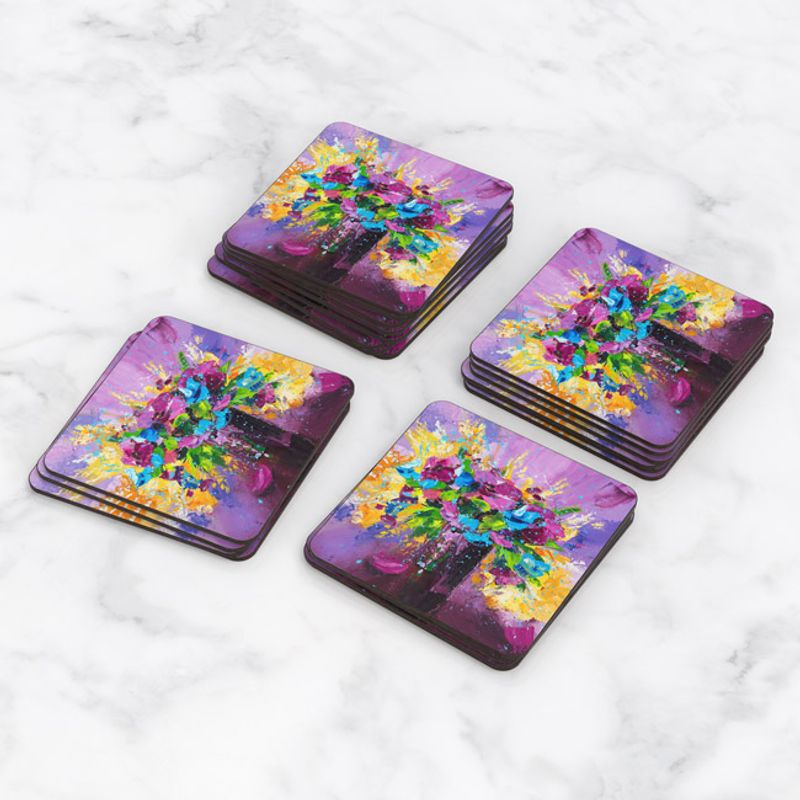 TAYRONA STORE - Portavasos Set x 6 Pintura Flores 50