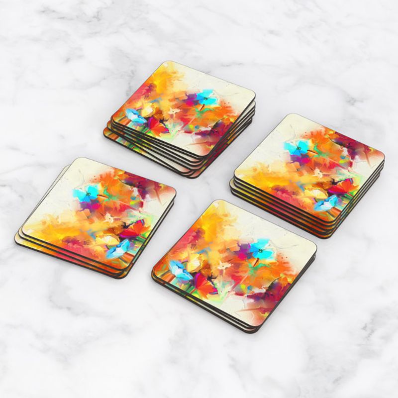 TAYRONA STORE - Portavasos Set x 6 Pintura Flores 73