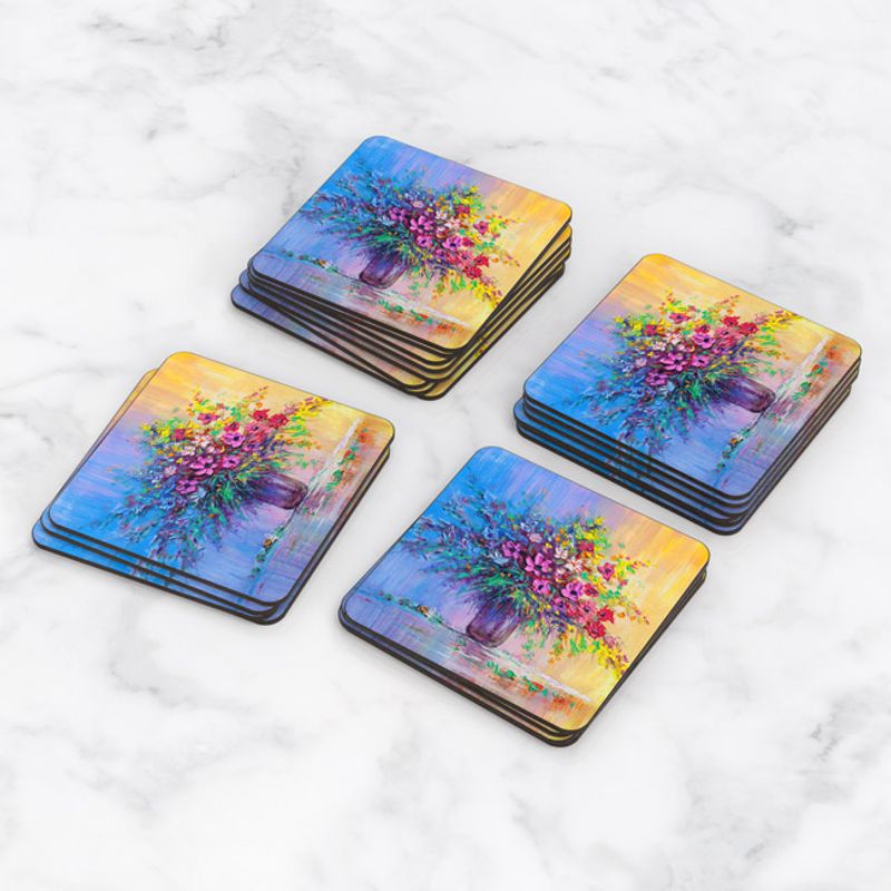 TAYRONA STORE - Portavasos Set x 6 Pintura Flores 84
