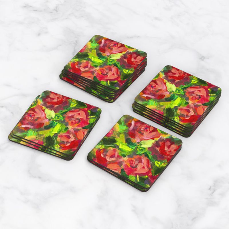 TAYRONA STORE - Portavasos Set x 6 Pintura Flores 85