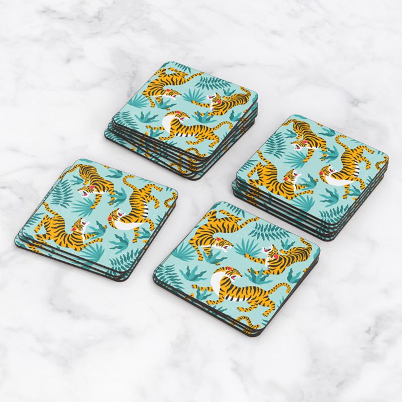 TAYRONA STORE - Portavasos Set x 6 Tigre Colores 52