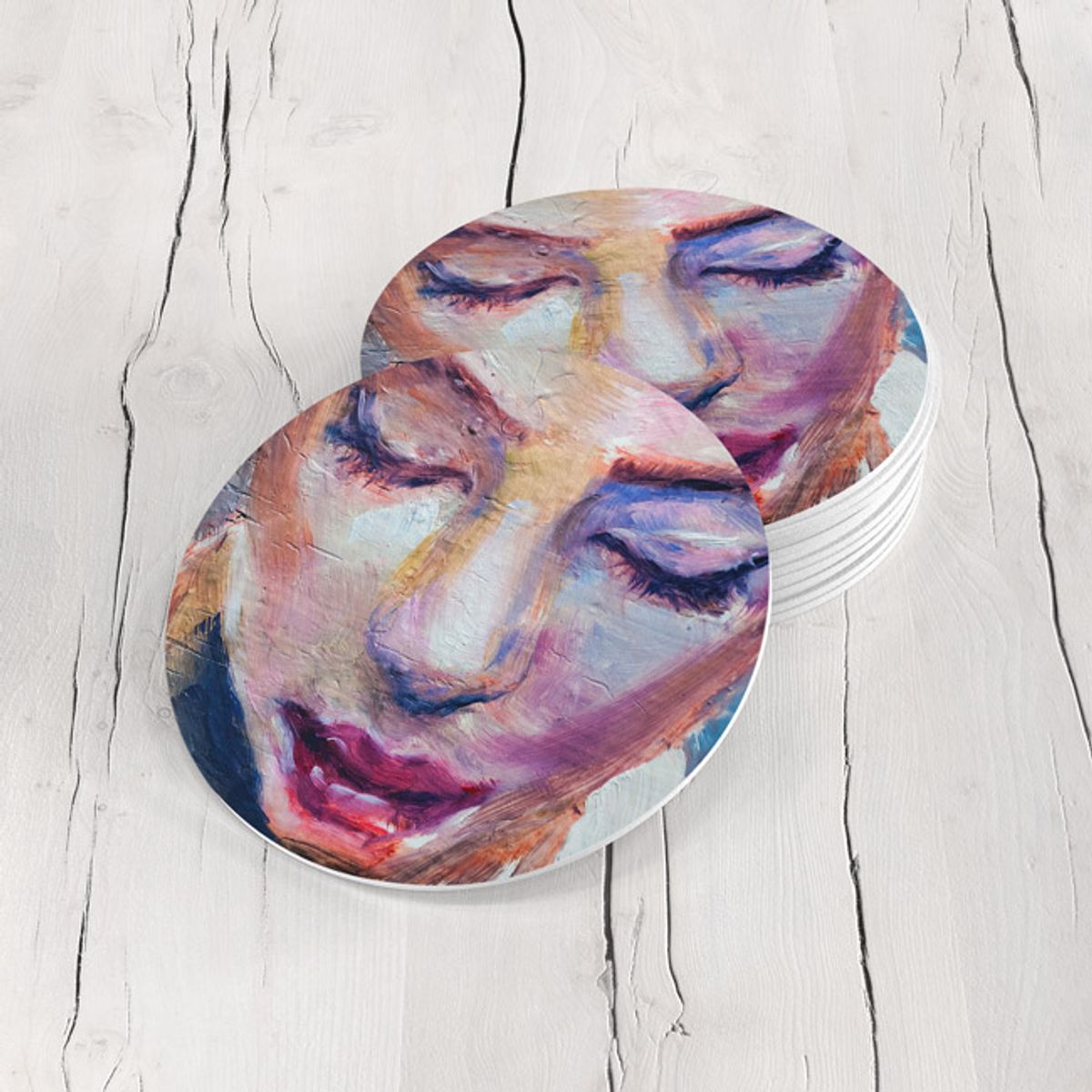 TAYRONA STORE - Portavasos Set x 6 Cara Mujer Art 58