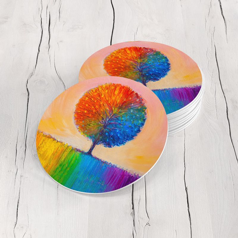 TAYRONA STORE - Portavasos Set x 6 Pintura Arboles 19