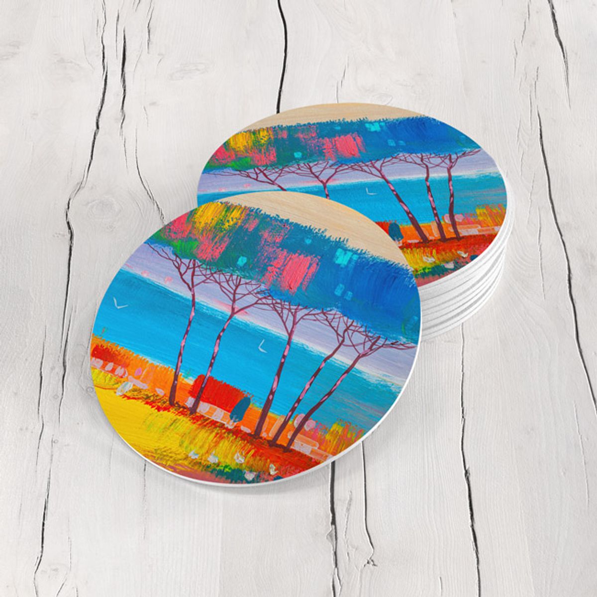 TAYRONA STORE - Portavasos Set x 6 Pintura Arboles 51