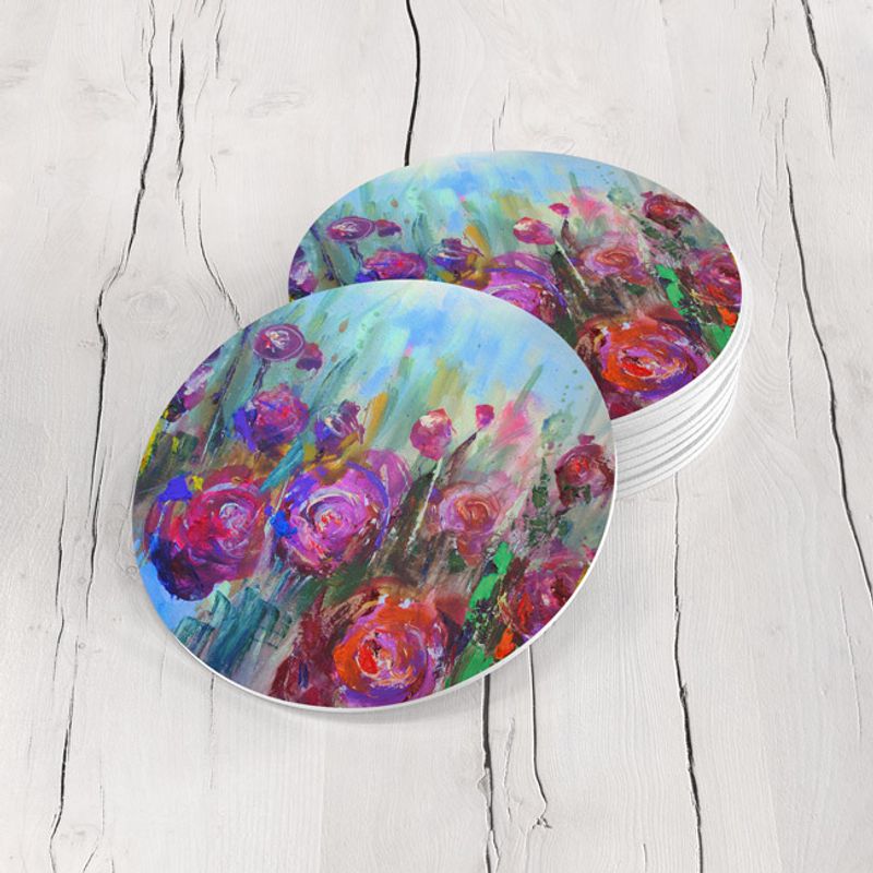 TAYRONA STORE - Portavasos Set x 6 Pintura Flores 60