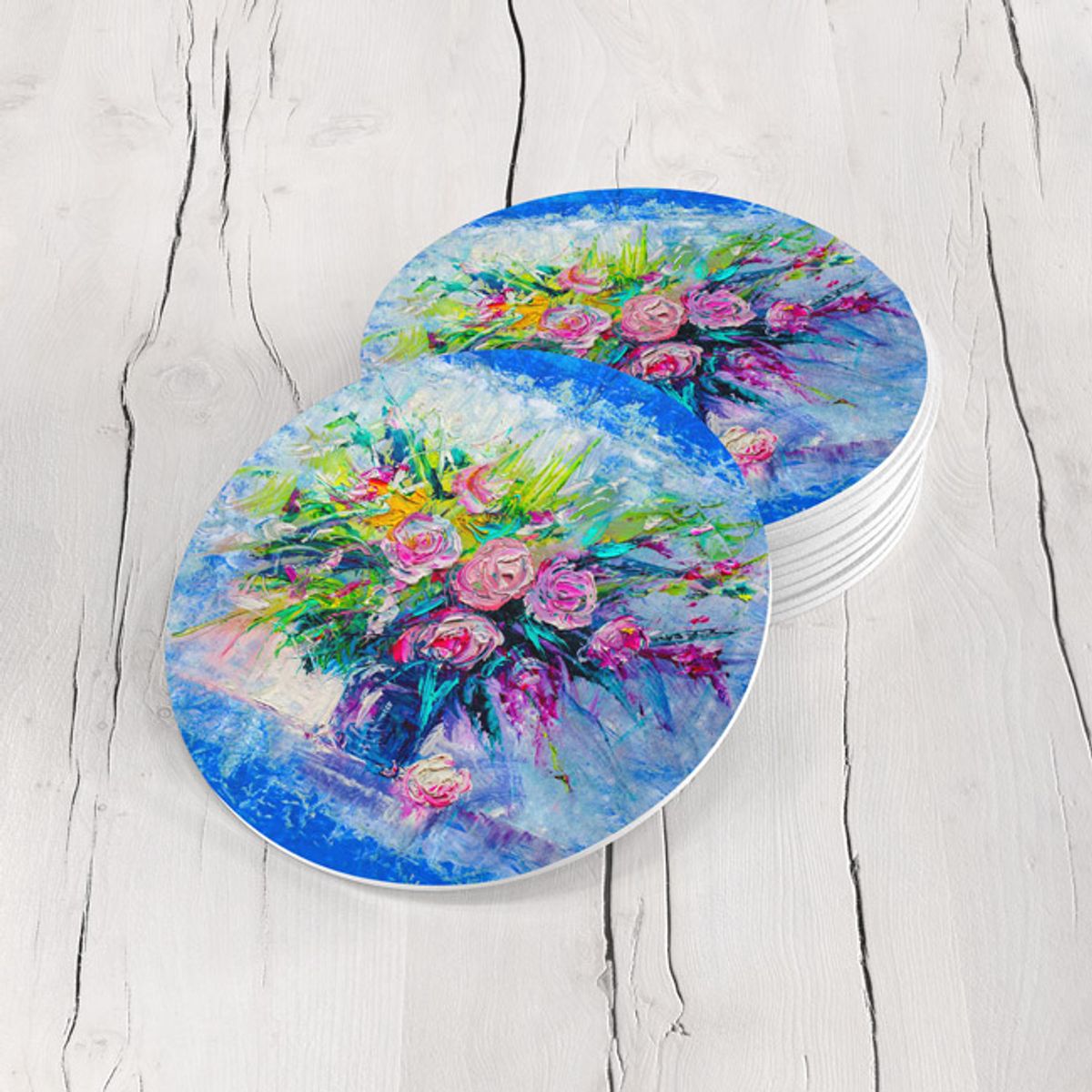 TAYRONA STORE - Portavasos Set x 6 Pintura Flores 97