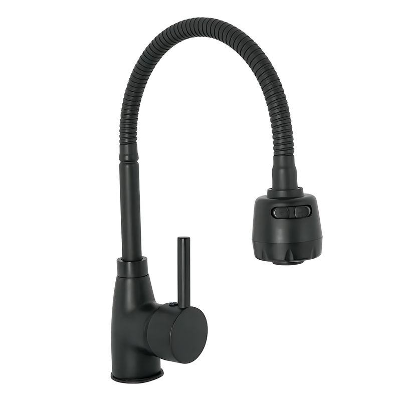 GENERICO - Grifería Lavaplatos Negra Monocontrol Flexible