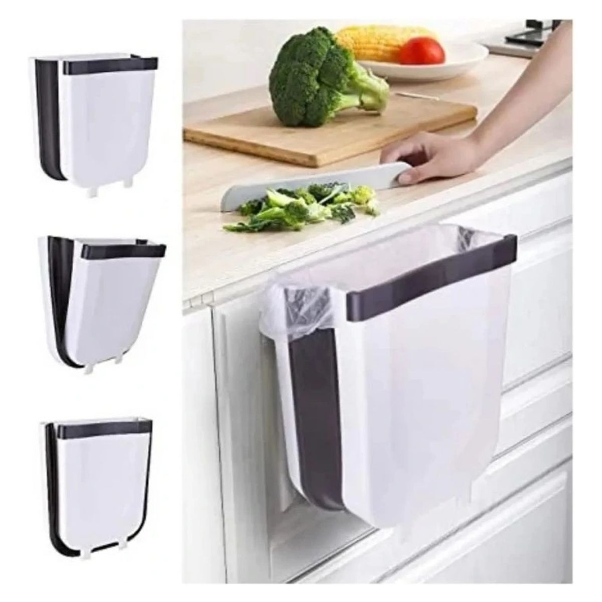 GENERICO - Caneca Basura Plegable Montaje Pared Puerta Cocina Multiusos