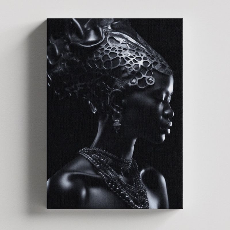 TAYRONA STORE - Cuadros Retablo Mujeres Africanas en Negro 005 - 35x50cm