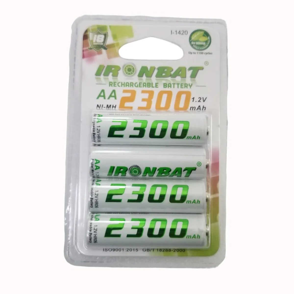 IRONBAT - Pilas Recargables Aa X4 2300 Mah De Alta Capacidad Ironbat