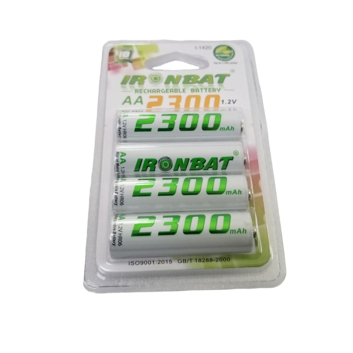 IRONBAT - Pilas Recargables Aa X4 2300 Mah De Alta Capacidad Ironbat