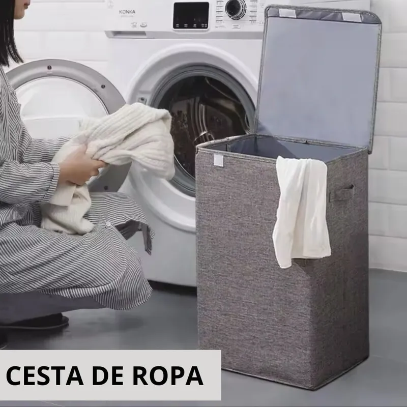 MIS ORGANIZADORES - Canasta  para Ropa Sucia de Tela