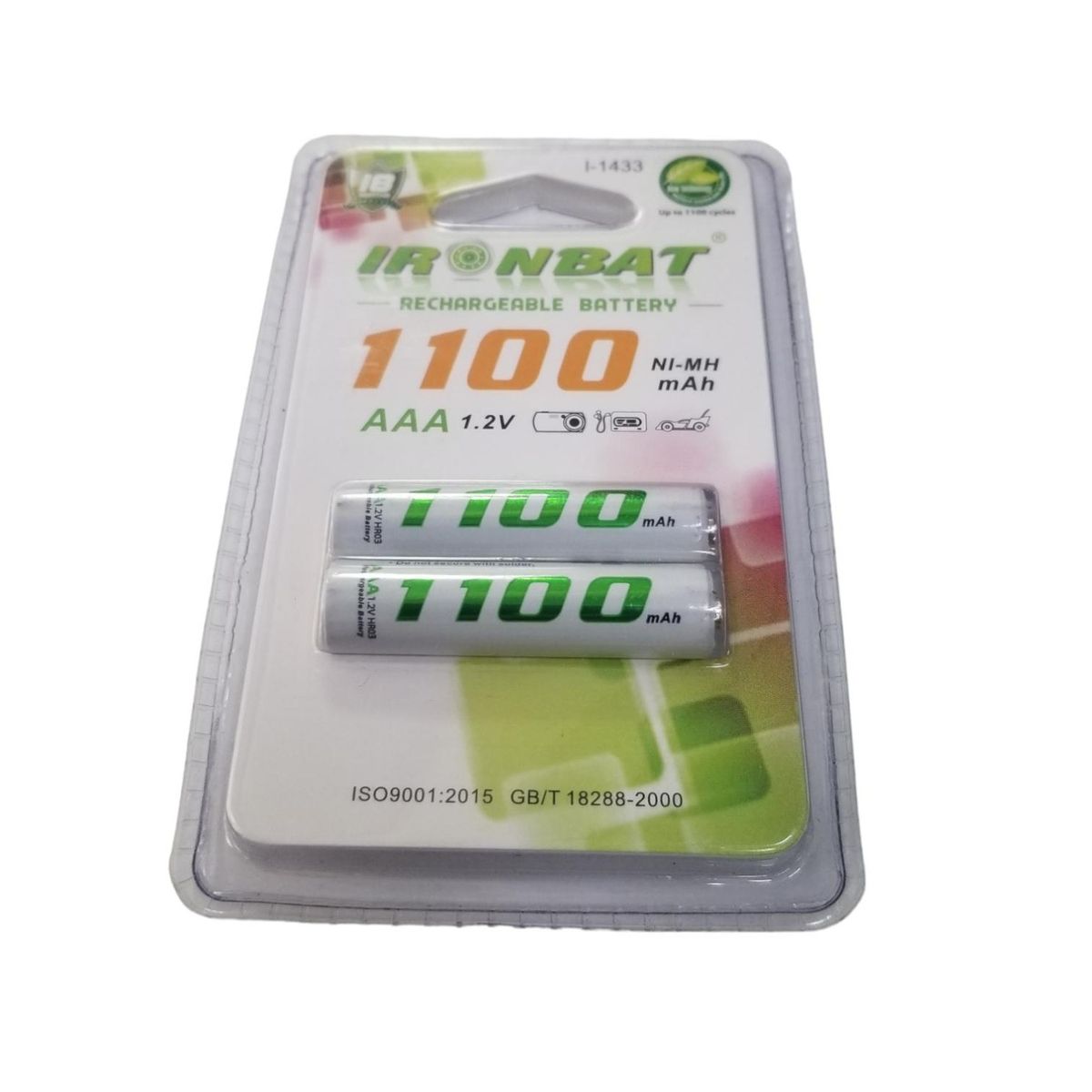 IRONBAT - Pilas Recargables Aaa X2 1100 Mah De Alta Capacidad Ironbat