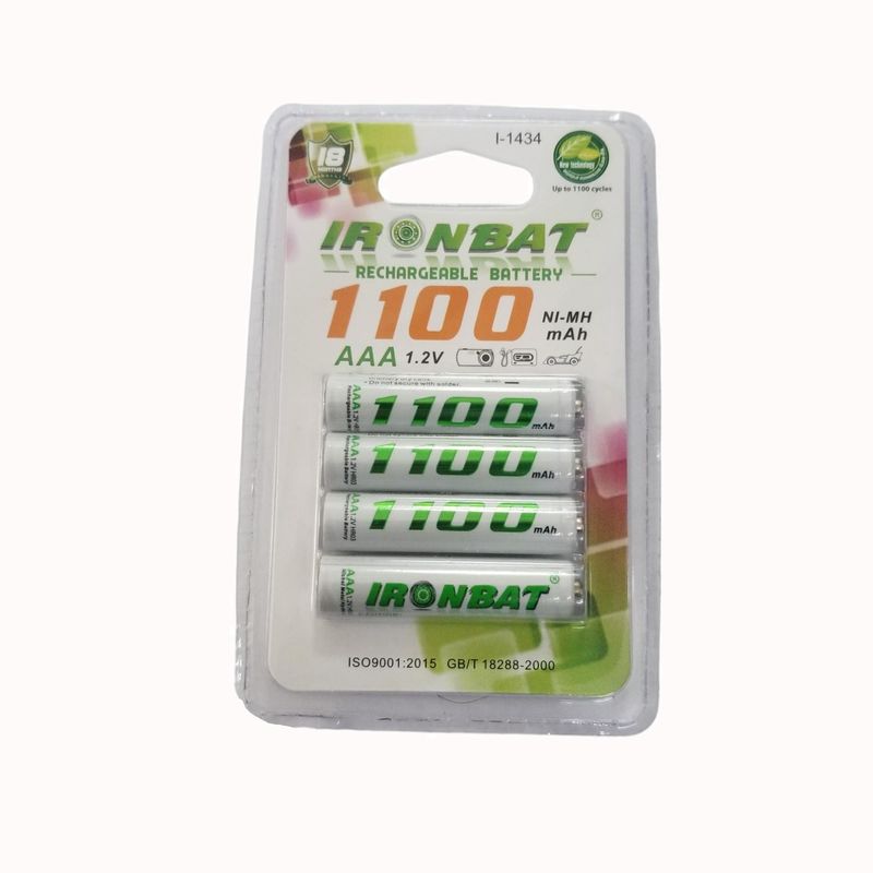 IRONBAT - Pilas Recargables Aaa X4 1100 Mah De Alta Capacidad Ironbat