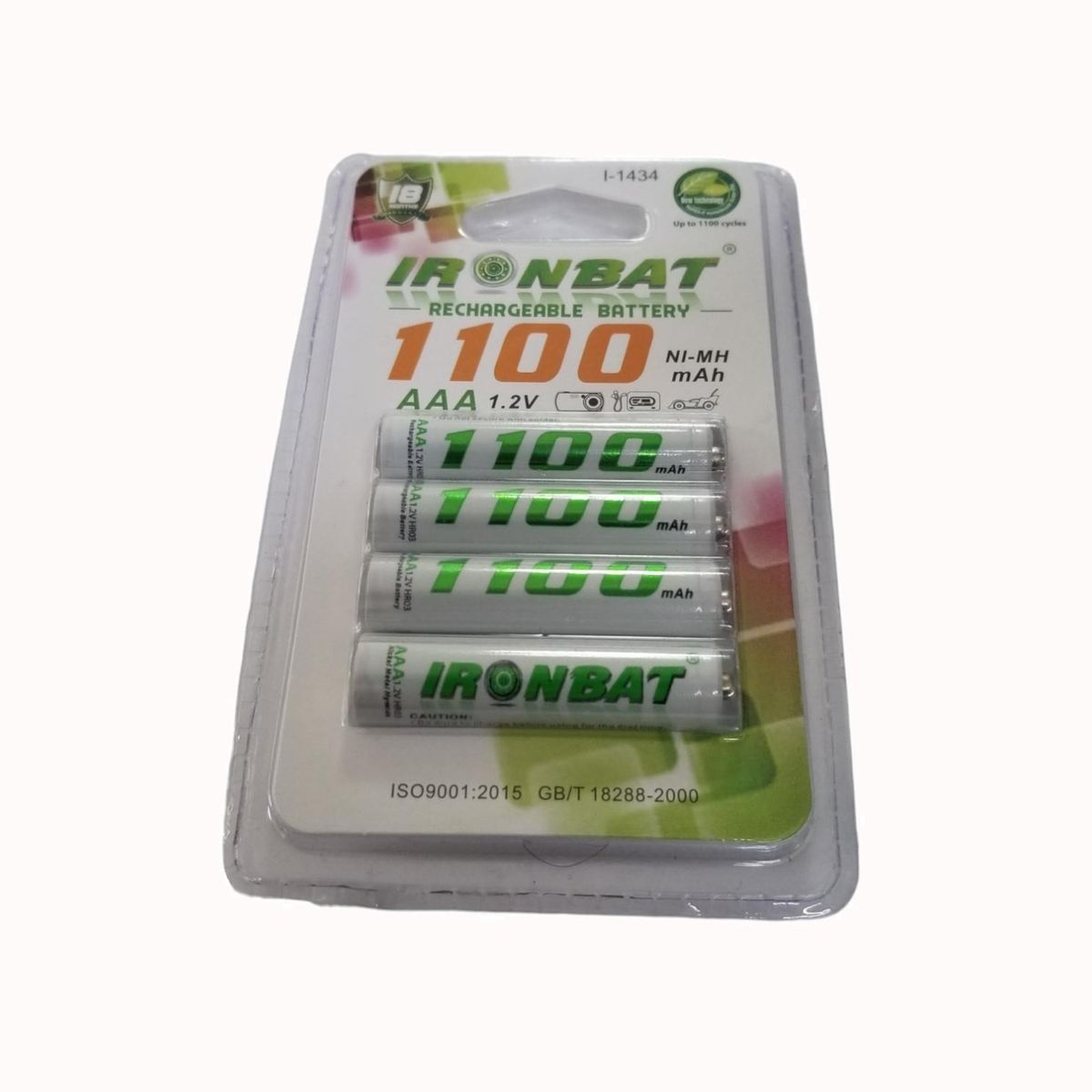 IRONBAT - Pilas Recargables Aaa X4 1100 Mah De Alta Capacidad Ironbat