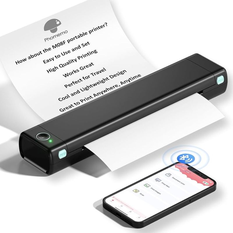 AMERICAN GENERICS - Impresora Térmica Portátil Bluetooth Recargable Tipoc M08f