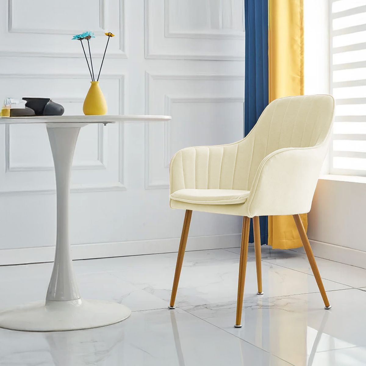 DIMATEX LEON - Silla Decorativa Mueble Sala Comedor Dormitorio Refadela Crudo